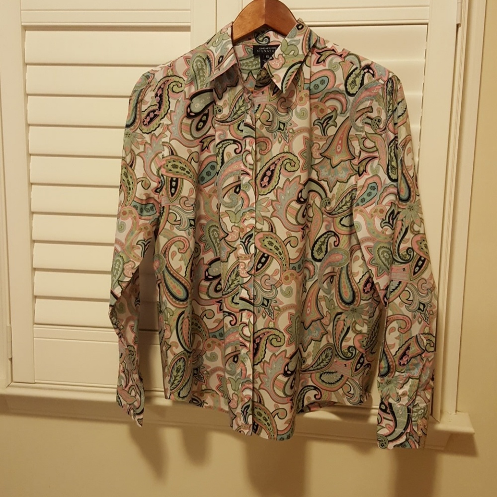 Jones new York button down long sleeve blouse